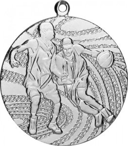 Медаль 40 мм Баскетбол срібло