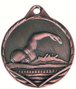Медаль 32 мм Плавание бронза РАСПРОДАЖА